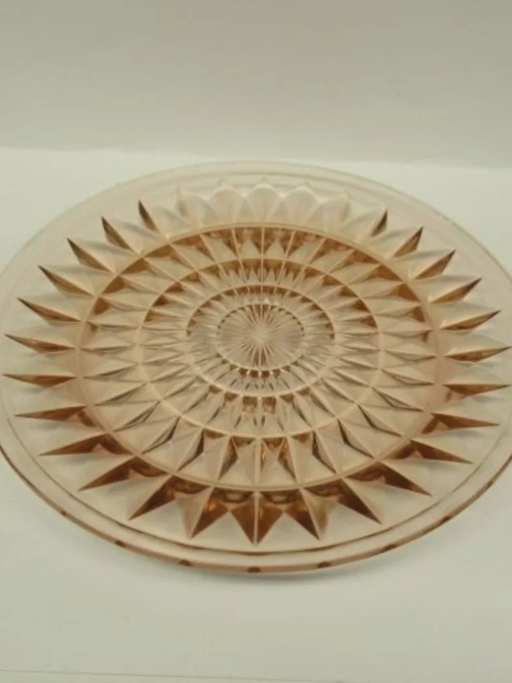 Jeannette Depression Glass Pink WINDSOR, aka DIAMOND, 9 Inch Dinner Plate